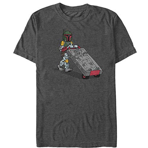 Mens Star Wars Cute Carbonite Solo Cartoon T-Shirt - Charcoal Heather - Medium