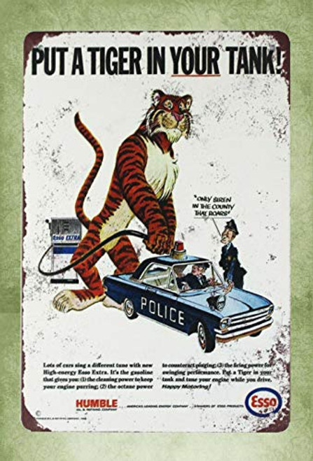 QDTrade Metal Sign 16 x 12inch - Esso Gas Put a Tiger in Your Tank tin Metal Garage Signs