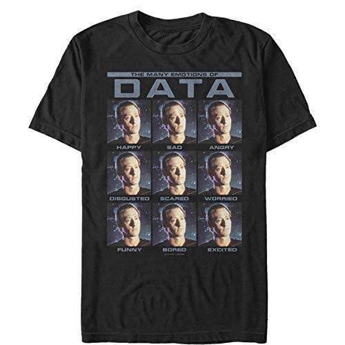 Mens Star Trek Next Generation Data Emotions T-Shirt - Black - X Large