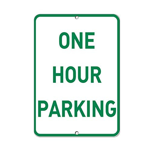 weewen One Hour Parking Parking Sign Wall Decor Sign Metal Sign for Outdoor Yard Safety Sign Aluminum Signs