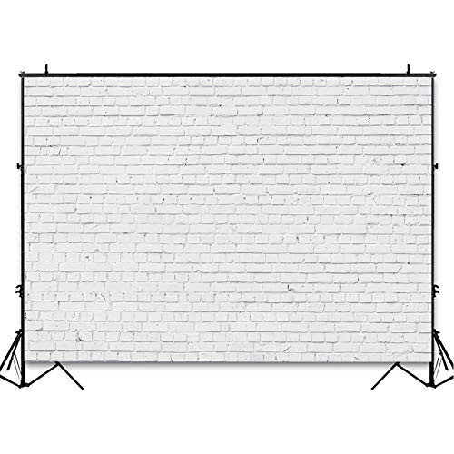 Avezano White Brick Wall Backdrop for Photoshoot Retro Rustic Brick Wall Party Decoration Photography Background Headshots Portrait Photographic Studio Photo Backdrops  7x5ft