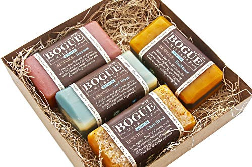 BOGUE Goat Milk Soap- BESPOKE 4xBar Giftset Box of N12 Chefs Blend N18 Surf Rider N19 Yoga Blend and N28 Trailblazer BOGUE Goat Milk Soap- BESPOKE 4xBar Giftset Box of N12 Chefs Blend N18 Surf Rider N19 Yoga Blend and N28 Trailblazer