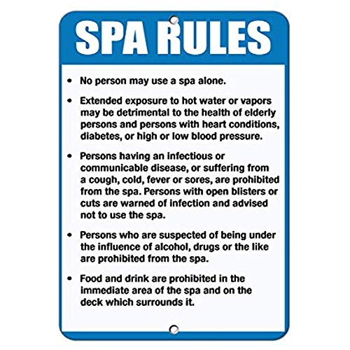 Spa Rules  and  Regulations Read  and  Follow Spa Rules for Safety and Hellip  Aluminum Sign