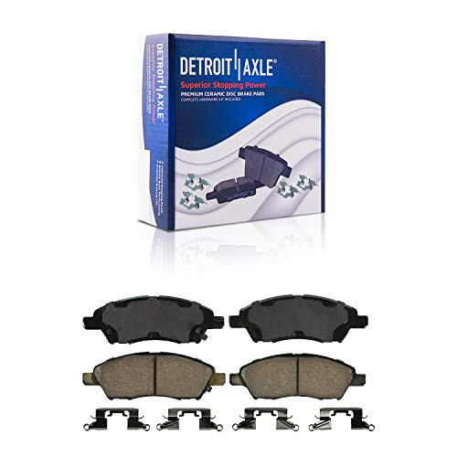 Detroit Axle - Front Ceramic Brake Pads w Hardware Kit for 2012 2013 2014 2015 2016 Nissan Versa 1.6L -  2014-2016 Nissan Versa Note