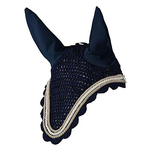 HORZE Horse Windsor Ear Net - Dark Blue - Pony