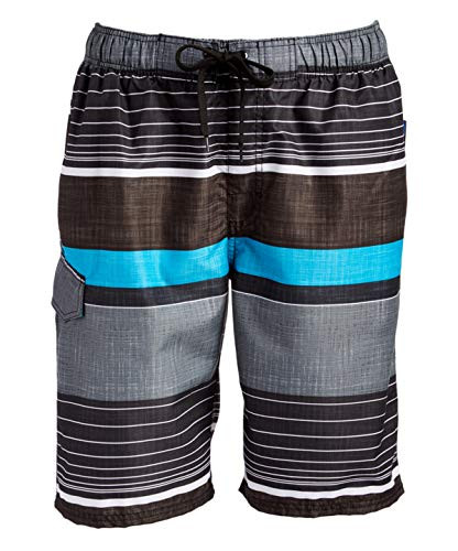 Kanu Surf Mens Barracuda Swim Trunks  Regular  and  Extended Sizes  Viper Black XX-Large