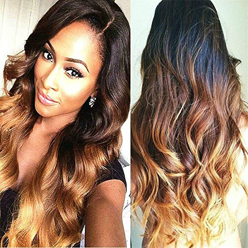 Weite Women Girls Fashion Ombre Blonde Curly Wig Side Part Long Wavy Synthetic Full Wigs - 27.6 Inches Premium Replacement Hair Heat Resistant Fiber Daily Party Wigs  Multicolor Weite Women Girls Fashion Ombre Blonde Curly Wig Side Part Long Wavy Synthetic Full Wigs - 27.6 Inches Premium Replacement Hair Heat Resistant Fiber Daily Party Wigs  Multicolor