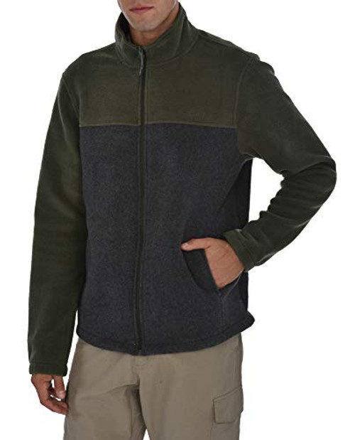 Swiss Alps Mens Full Zip Performance Polar Fleece Jacket Sweatshirt with Pockets Hunter Green Charcoal Grey - X - Large Swiss Alps Mens Full Zip Performance Polar Fleece Jacket Sweatshirt with Pockets Hunter Green Charcoal Grey - X - Large