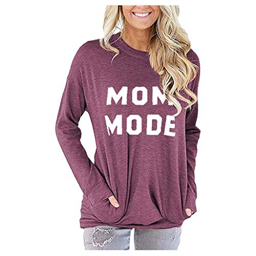 Womens Tops and Blouses Long Sleeve Hessimy Womens Long Sleeve Side Pocket Sweatshirt Loose Casual Pullover Tunic Tops Shirts Purple