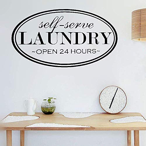 ikonan Vinyl Wall Decal Quote Stickers Home Decoration Wall Art Mural Self-Serve Laundry Open 24 Hours for Laundry Room ikonan Vinyl Wall Decal Quote Stickers Home Decoration Wall Art Mural Self-Serve Laundry Open 24 Hours for Laundry Room