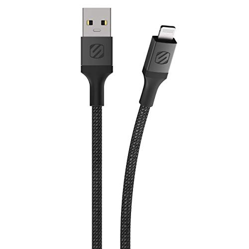SCOSCHE i3B1SG-SP MFi Certified Strikeline Sync Braided Lightning Charging Cable for All Lightning Devices 1 Feet Black