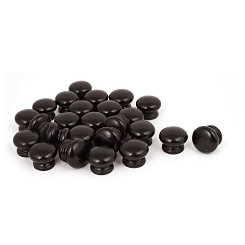 Aexit Home Cabinet Cabinet Hardware Drawer Wooden Wood Pull Knob Grab Handle Black Pulls 33mmx25mm 25pcs