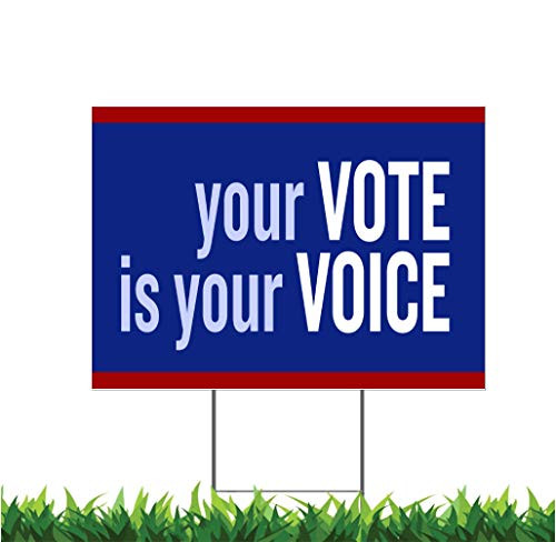 Debbies Designs Your Voice is Your Vote 18x24-inch Yard Sign  Outdoor Weatherproof Corrugated Plastic  Metal Stakes Included Debbies Designs Your Voice is Your Vote 18x24-inch Yard Sign  Outdoor Weatherproof Corrugated Plastic  Metal Stakes Included