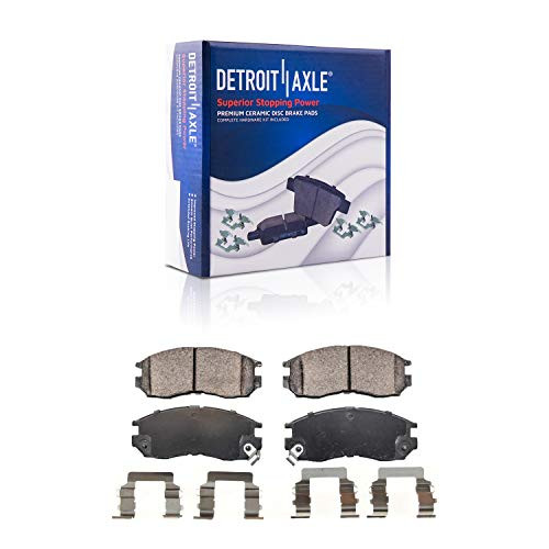Detroit Axle - Front Ceramic Brake Pads w Hardware Kit for FWD Models CHECK VEHICLE FITMENT TOOL