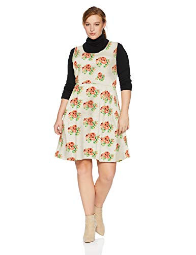 Star Vixen Womens Plus-Size Sleeveless Box-Pleat Skater Dress Light Floral 2X
