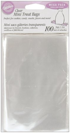 Bulk Buy: Wilton Mini Treat Bags 100/Pkg 6 1/4"X4" Clear W1294 (3-Pack)