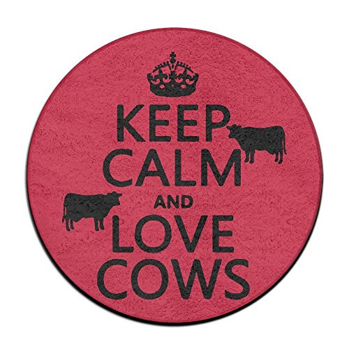 JJKKFG-H Keep Calm And Love Cows Print Diameter 60 Cm Bath Rugs Rest Mat