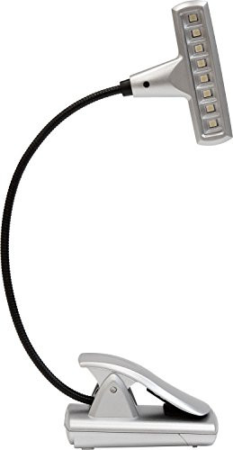 UltraBrite UBL018-SLV 8-LED Clip Anywhere Long Lasting Book Light AC/DC Silver