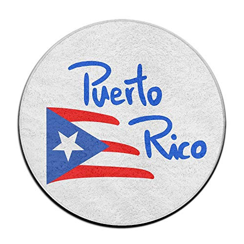 JJKKFG-H Puerto Rico Print Diameter 60 cm Bath Rugs Tub Mat