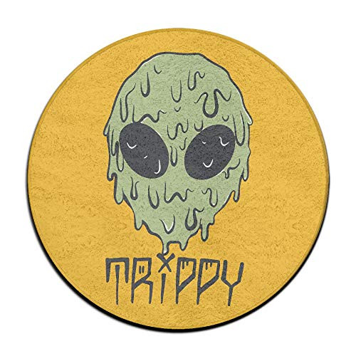 JJKKFG-H Trippy Alien Print Diameter 60 cm Entrance Rug Cutting Mat