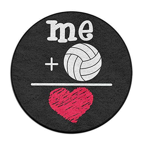 JJKKFG-H Volleyball  plus  Me is Love Volleyball Print Diameter 60 cm Entrance Rug Bath Mat
