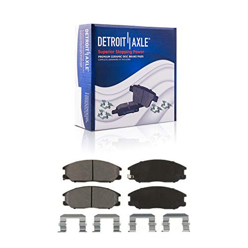 Detroit Axle - Front Ceramic Brake Pads w Hardware Kit for 2001-2006 Hyundai Santa Fe -  2001 Hyundai XG300  - 2002-2003 Hyundai XG350 -  2002-2005 Kia Sedona  - 2003-2009 Kia Sorento