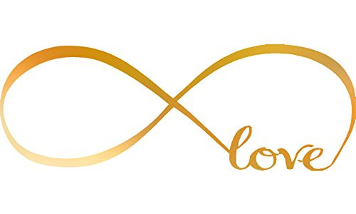 Picniva Gold  Chrome Mirror  12 X 33 Wall Stickers Bedroom Decor Infinity Symbol Word Love Vinyl Art Decal