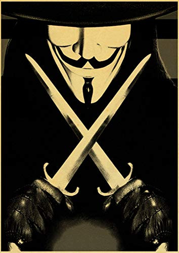 V for Vendetta Poster Gifts for DC Comics Fans Dystopian Wall Decor Hugo Weaving Wall Art Natalie Portman Poster Living Room Artwork  24x32