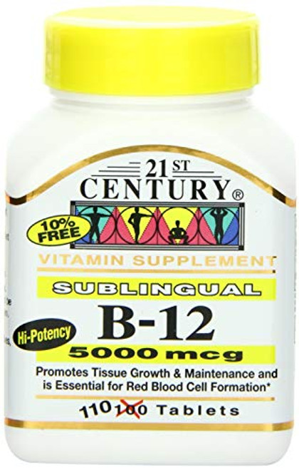 21st Century B-12 5000 Mcg Sublingual Tablets 110-Count  Pack of 2