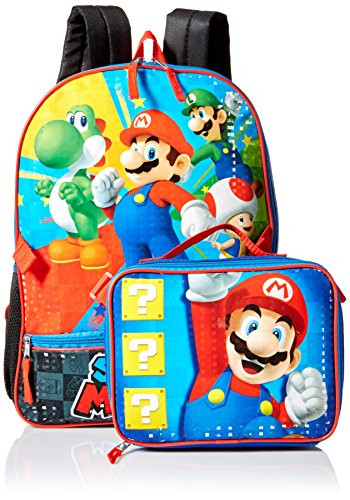 Nintendo Boys' Mario Backpack with Lunch, Blue