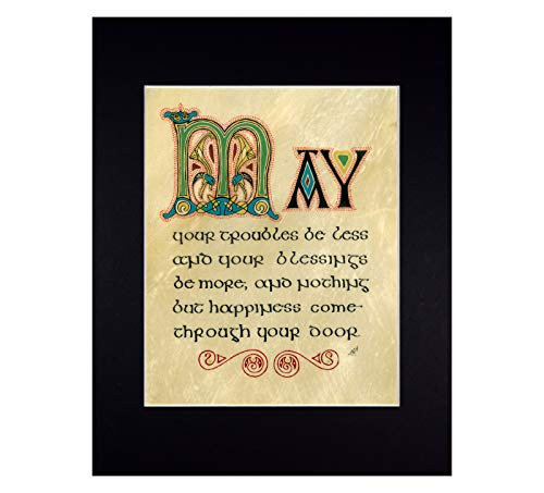Irish Blessing in Traditional Celtic Calligraphy Fine Art Reproduction Print for Housewarming