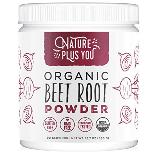 Organic Beet Root Powder  Nitric Oxide Booster Circulation and Stamina Increasing USDA Organic Vegan Beetroot Superfood Powder Plant Based Ingredient 90 Servings by Nature Plus You