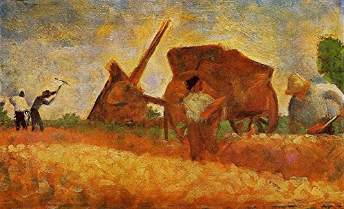 Aenx Georges Seurat - The Stone Breakers Painting - Private Collection 30 inch  x 18 inch  Wall Art Giclee Canvas Print  Unframed