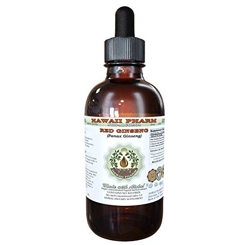 Red Ginseng Alcohol-Free Liquid Extract Organic Red Ginseng  Panax Ginseng  Dried Root Glycerite Natural Herbal Supplement Hawaii Pharm USA 2 fl.oz