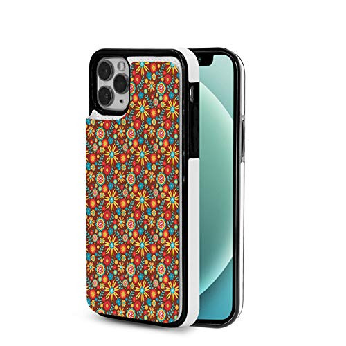 Designed for iPhone 12 Pro CaseFlower Cartoon Style Garden Art Composition with Blossoming Botanical Elements and DotsMulticolor for The iPhone 12 Pro TPU Case Design 6.1 inch