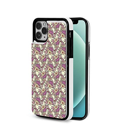 Designed for iPhone 12 Pro CaseGardening Ornamental Flourish Garden Flowers and Buds Sketched and Pastel Color DesignMulticolor for The iPhone 12 Pro TPU Case Design 6.1 inch