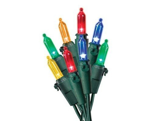 NOMA/INMLITEN-IMPORT 40841-88A 100 Count, Multi, LED Traditional Mini Bulb Light Set, Green Wire