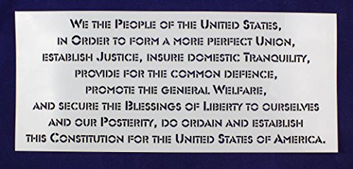 Preamble of US Constitution - 19 x 8.25 Inches
