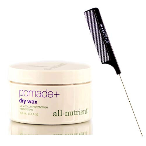 All-Nutrient Pomade  plus  Dry Wax Firm Hold Creamy Hair Wax  w  Sleek Comb  UV plus  Color Protection 100 percent Vegan  3.4 ounce size