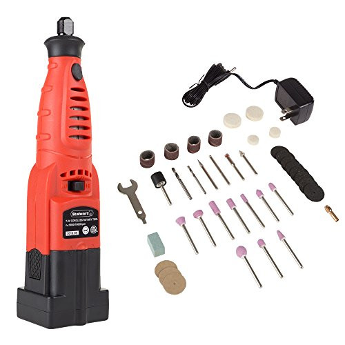 Stalwart 75-PT1012 Rotary Tool Kit 7.2 Volt Cut Grind Polish Sand 40 PC Set By