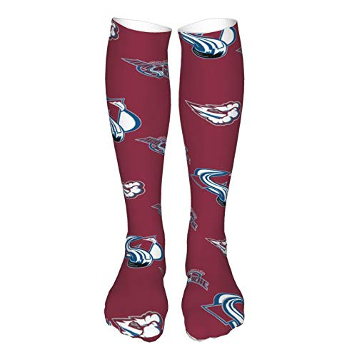 Colorado H-ockey Fans A-valanche Mens Womens Compression Socks Thick Black High Heel Socks Knee To Thigh  60cm  24in Colorado H-ockey Fans A-valanche Mens Womens Compression Socks Thick Black High Heel Socks Knee To Thigh  60cm  24in