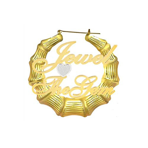 Custom Bamboo Earrings Heart 