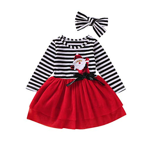 Happy Town Toddler Baby Christmas Outfits Kids Girls Deer Print Long Sleeve Dress Striped Skirts Christmas Dress 4T 5T Santa Claus Happy Town Toddler Baby Christmas Outfits Kids Girls Deer Print Long Sleeve Dress Striped Skirts Christmas Dress 4T 5T Santa Claus