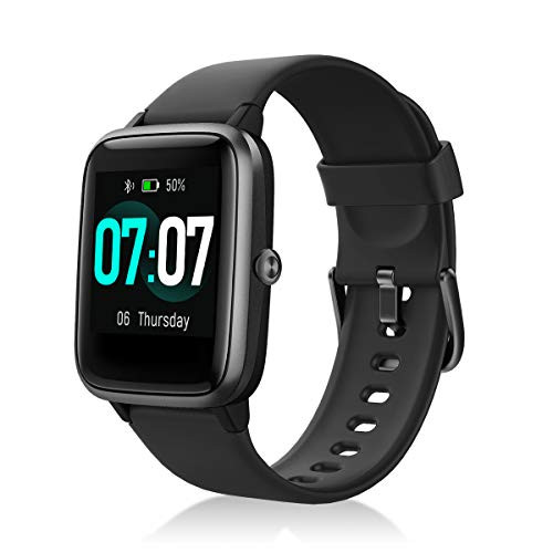 YAGALA Smart Watch Fitness Tracker with Heart Rate Monitor Sleep Monitor  and  1.3 Inch Color Touch Screen IP68 Waterproof Step Counter for Women and Men Compatible with iOS  and  Android  Black