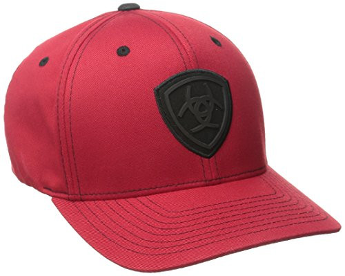 ARIAT Mens Red Black Flex Fit Hat Small Medium