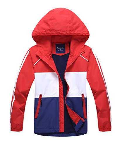 M2C Boys  and  Girls Hooded Color Block Fleece Lined Waterproof Jacket 4T Red