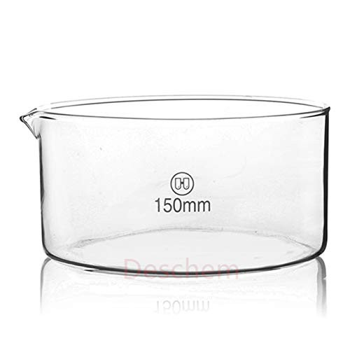 Deschem 150mm Glass Crystallizing Dish Height 75mm Heavy Wall Lab Glassware