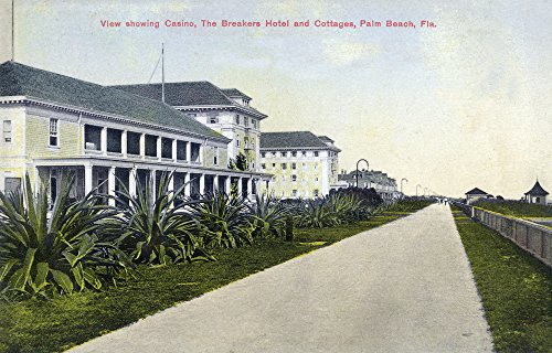 Palm Beach Florida - Breakers Hotel and Casino View  12x18 Art Print Wall Decor Travel Poster