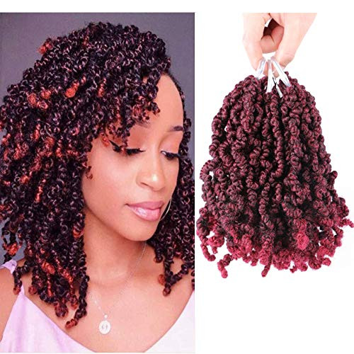 Spring Twist Hair Braiding 6 Pack Fluffy Twist Hair Extensions 15 Roots Pack Crochet spring senegalese twist  10 Inch Tbug
