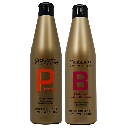 Salerm Cosmetics Protein Shampoo and Protein Balsam Conditioner Duo Set 18ounce and 17.3ounce Salerm Cosmetics Protein Shampoo and Protein Balsam Conditioner Duo Set 18ounce and 17.3ounce